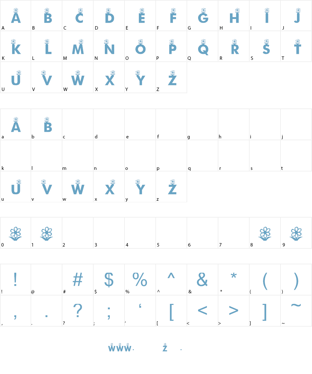 KR First Bloom Font Character